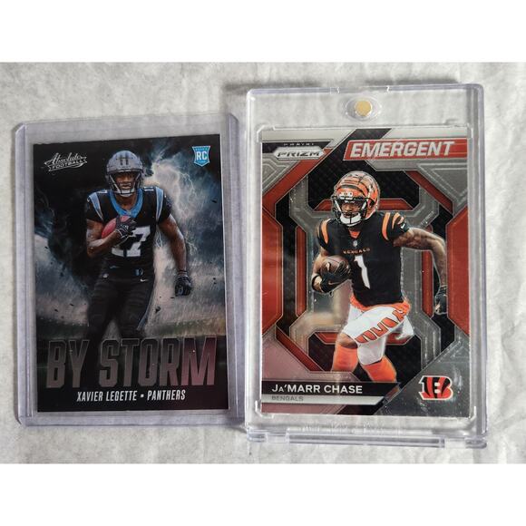 NFL Panini Wide Receiver Lot of 6 Featuring Ja'Marr Chase NM In Protectors - Picture 3 of 5